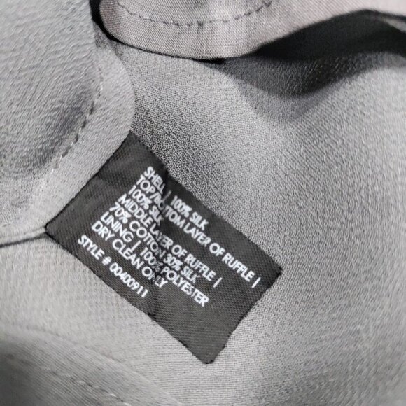 Club Monaco Sleeveless Ruffle Blouse Gray Silk And Polyester Women's M - Picture 6 of 10